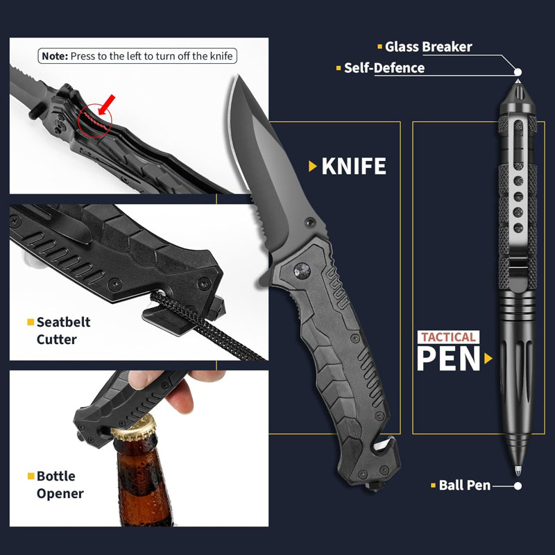7.89" 14 Piece Survival Kits and Equipment