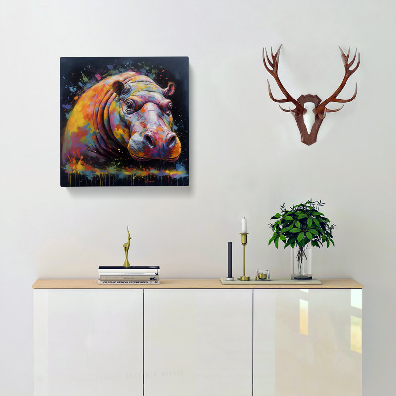 Hippo Colour Field Painting - No Frame Print