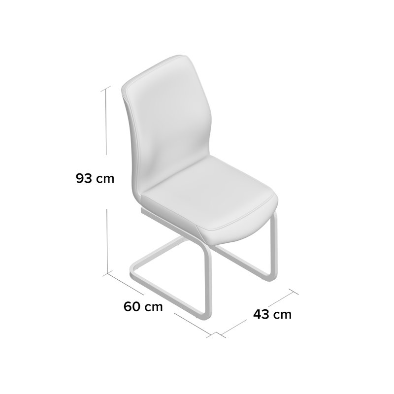 Kerry 45cm H Upholstered Metal Side Chair, Grey