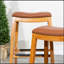 Tabouret de bar 30 po, siège en cuir-152685416-152685414