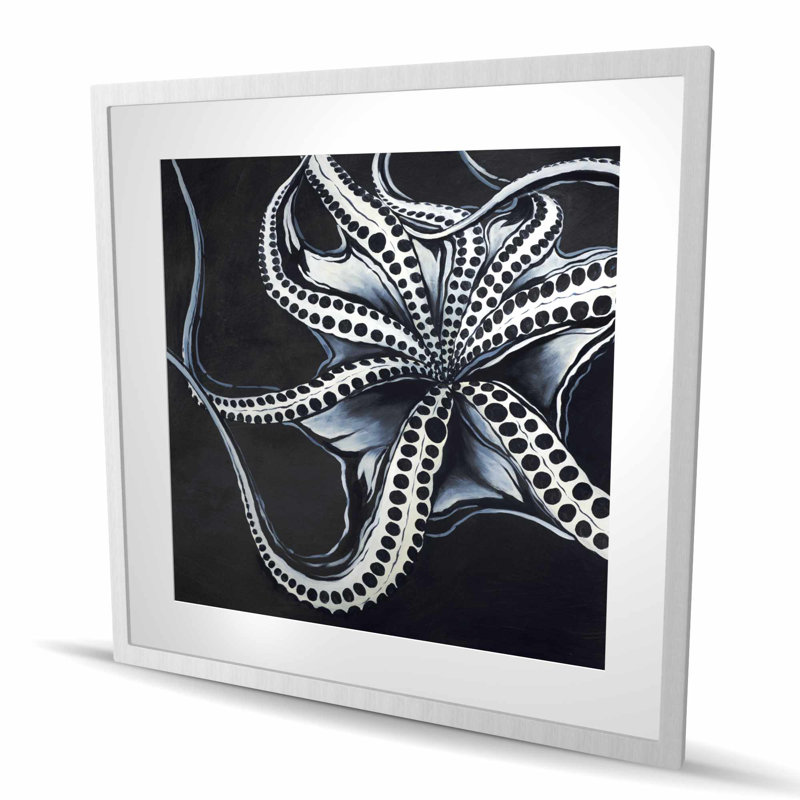 Octopus tentacule - bleu marine, H 36 po x l 36 po, Argent argent