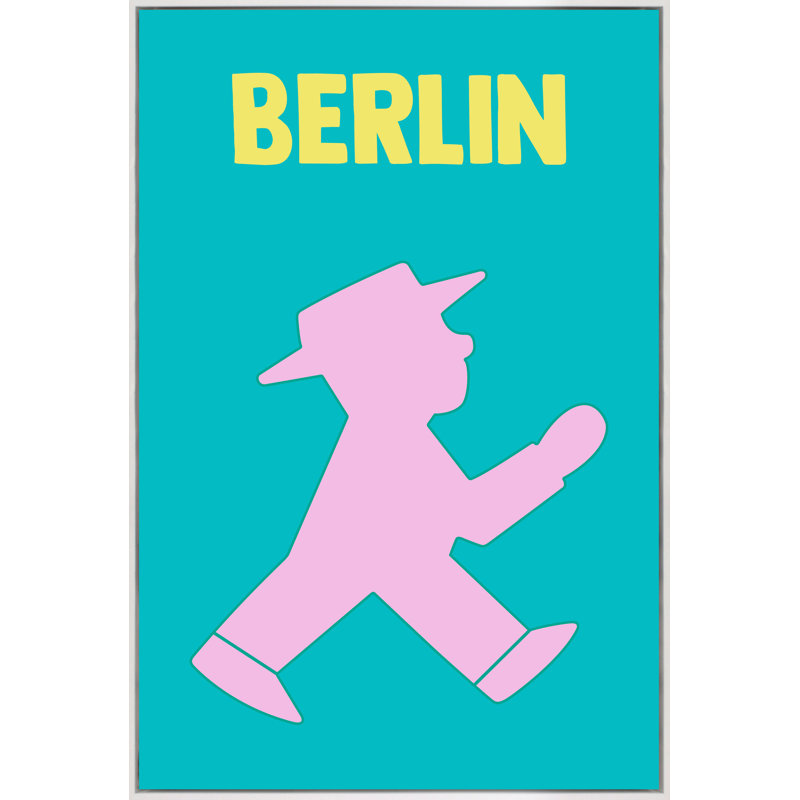 «Berlin» par Yaffa G - reproduction d'art sur toile, Cadre blanc, H 41 po x l 27 po