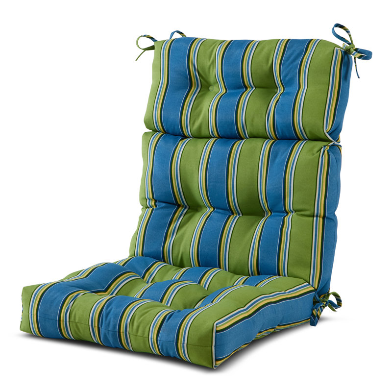 Lester Outdoor High Back Chair Cushion, Cayman Stripe, 1