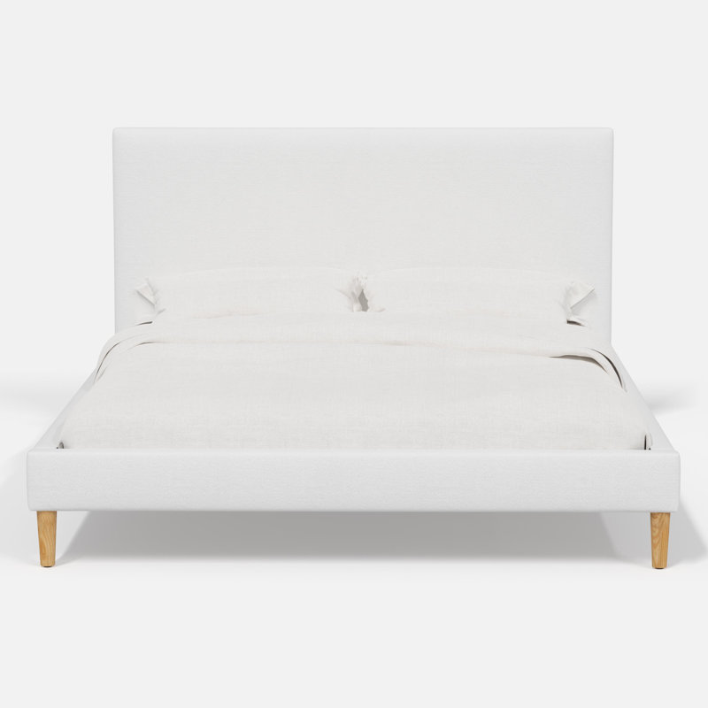 Lit plateforme Olivet, Simple, Classic White Velvet