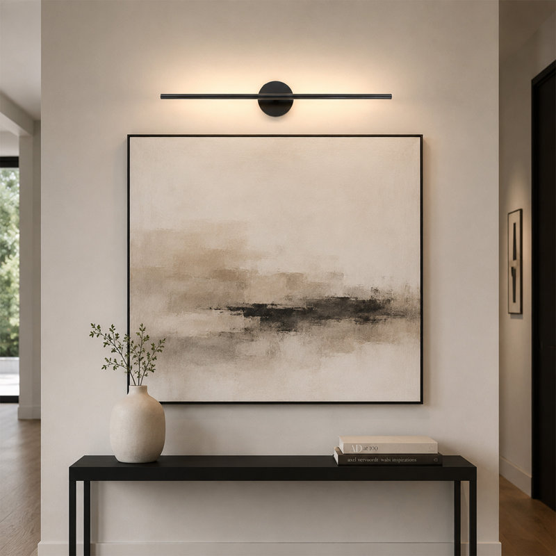 Ensemble de 2 appliques murales linéaires à DEL 28,35 po câblées intégrées avec 3 températures de couleur sélectionnables et barres lumineuses rotatives à 355 °