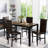 Kaedon 4 - Person Faux Marble Top Four Leg Dining Set-752499707