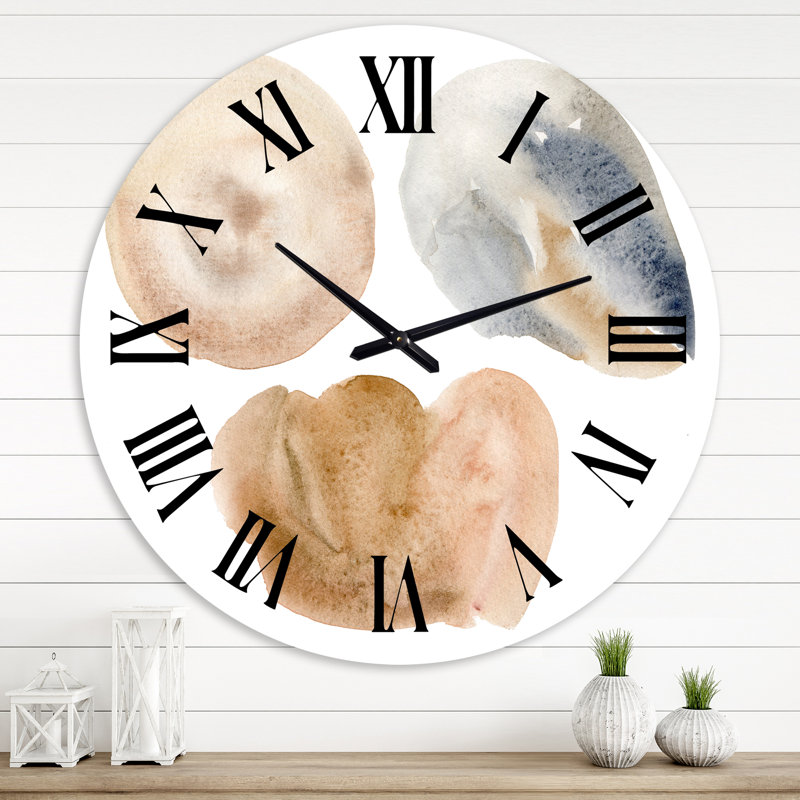 Ensemble de vacances avec horloge murale abstraite bleue et beige, Grand