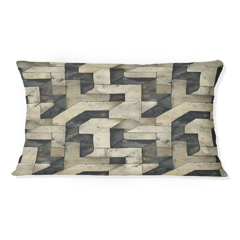 Coussin lombaire beige Midcentury Maze IV - Midcentury