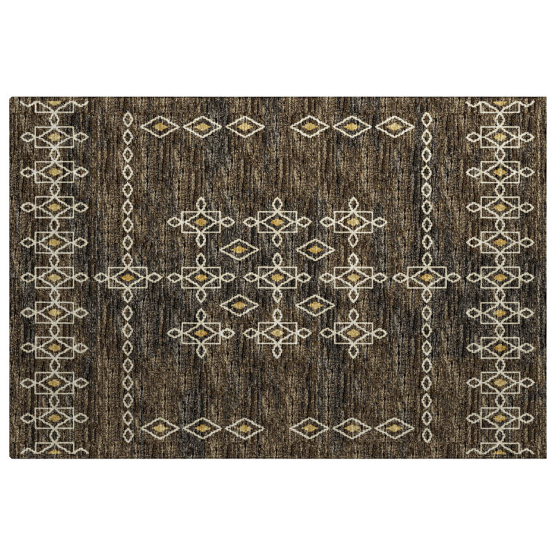 Premium Machine Washable Dream Shag ADS109 Tribal Rug, Gray, 2'6" x 3'10"