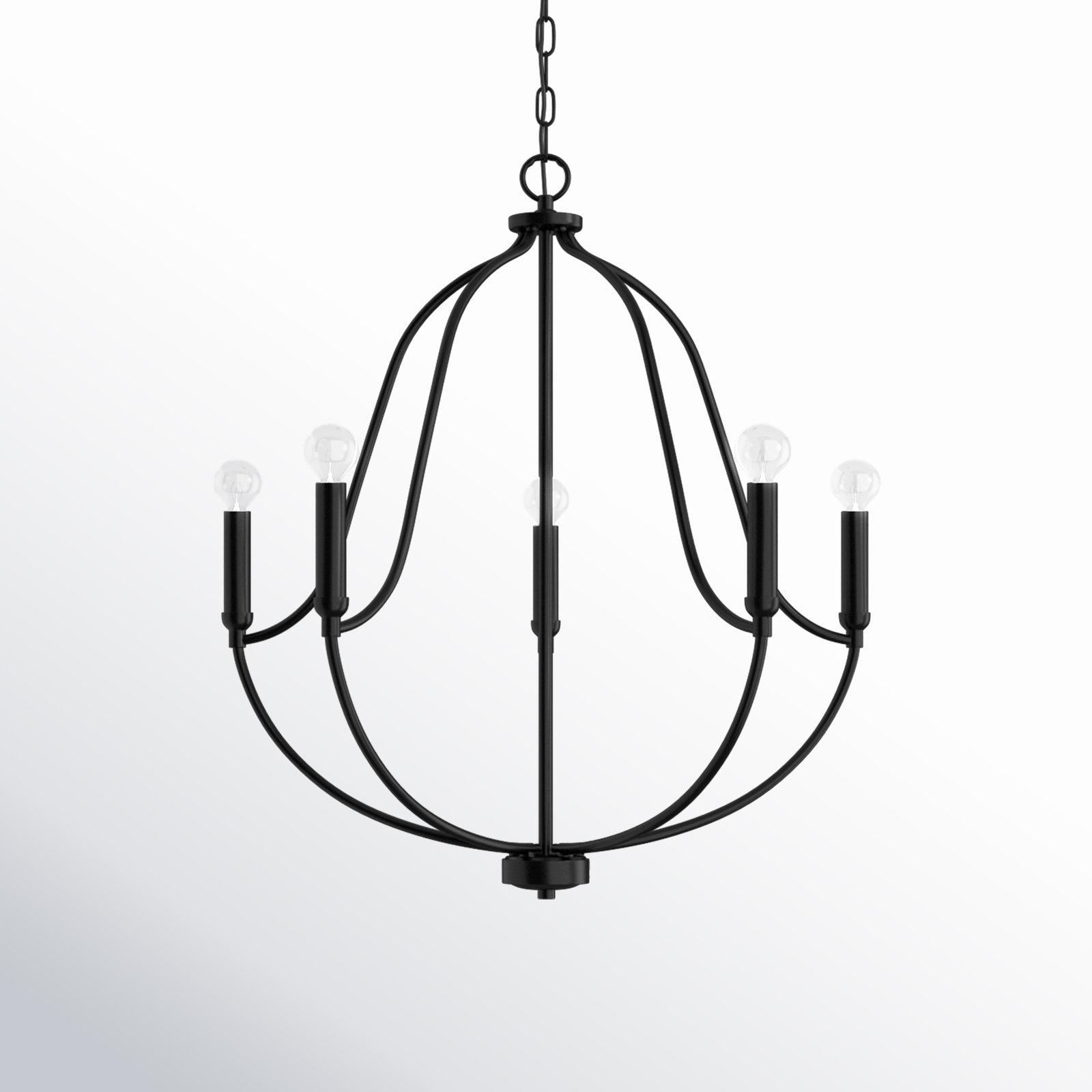 Kanda 5 - Light Dimmable Chandelier, Matte Black