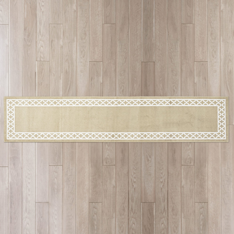 Nautica Collin Border Machine Washable All Loop Tufted Rugs 1-Piece, Runner 2'6" x 10'