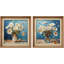 Ensemble de 2 fleurs de marguerite sur fond bleu-123400128-123400129