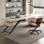 Bureau blanc rectangulaire en bois massif avec 4 tiroirs, bureau