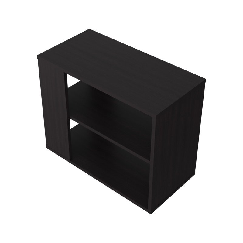 Rio Verde Side Table In Melamine With Open Storage, Wenge
