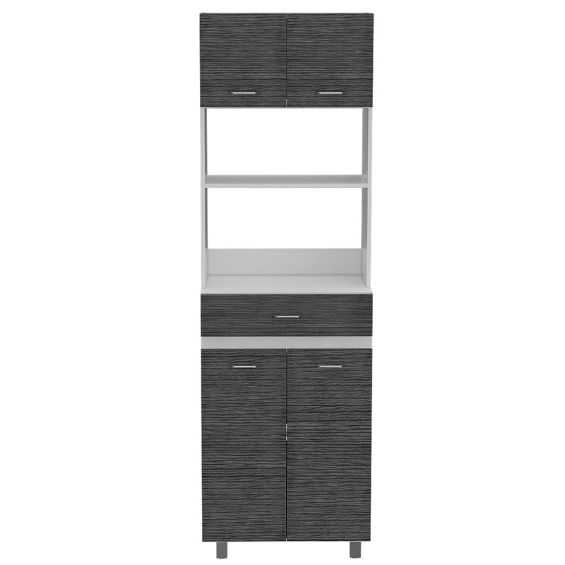 Armoire à micro-ondes à 2 tablettes et 1 tiroir Pembrooke, Gris