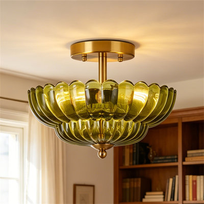 Plafonnier semi-encastré 11,81 po Modern Glam