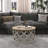 Mayenne Rustic Farmhouse Round Coffee Table with Distressed Wood Tray Top-604083157