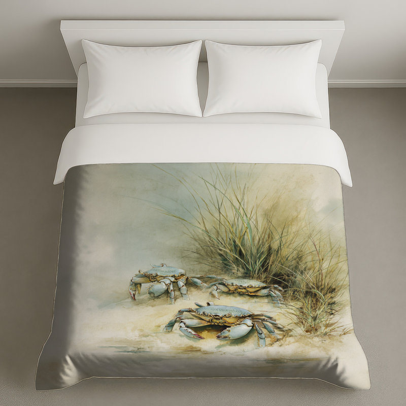 Crabes sur la plage de sable Housses de couette, Lit simple