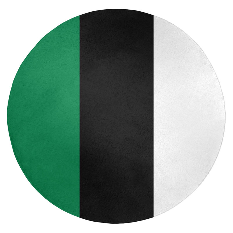 Tapis à rayures vert/noir, Rond 5 pi