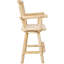 Tabouret de restaurant rustique avec pivot à 360 °, bois de sapin, brun, accoudoirs et repose-pieds pour une chaise de bar pivotante mémorable, large et confortable-1762221236