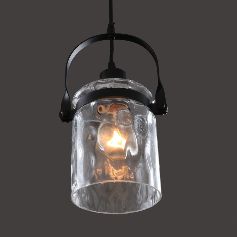 Schuck 1 - Light Single Jar Glass Pendant Lighting Fixture Dining Room Foyer