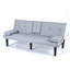 Canapé-lit multifonctionnel en PVC gris clair de 67 pouces avec design pliable et porte-gobelet - Canapé convertible pour petits espaces