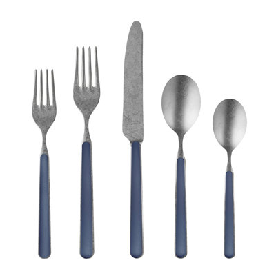 Fantasia Pewter Flatware Set - Cobalt
