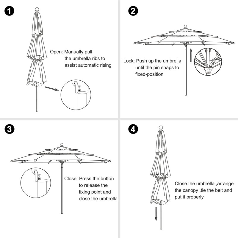 Parasol de marché avec manivelle 4,00 po Marianka, Bleu royal