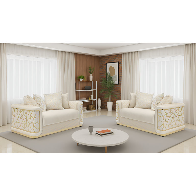 Ensemble de 2 causeuses fermées Ivoire Fermo, Beige