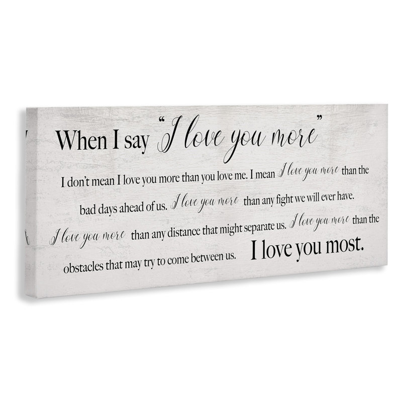 I Love You Most Sentiments, H 20 po x l 48 po