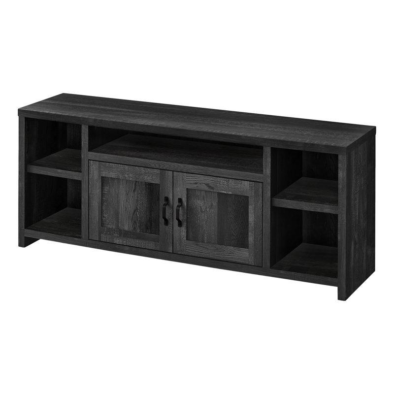 TV Stand,60 Inch, Media Entertainment Center, Storage Cabinet, Living Room, Bedroom, Laminate, Transitional, Black