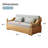 70.8"Queen folding Convertible Sofa Sleeper,Grey cushion Sectional Sleeper Sofa with Reversible Chaise,SolidWood Sofa Bed 3 in1 Pull Out Couch Bed for Living Room,Apartment,Bedroom,Office with Pillows