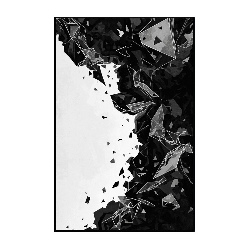 Tapis gris et noir à motif abstrait Fallout Scène de Fallout Chaplin, 8 x 12