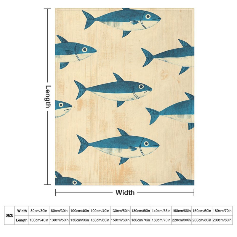 Jeté en flanelle de luxe Bluefish, 50 x 60 po