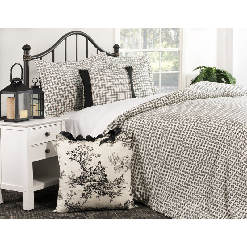  Bouvier Plaid Traditional Cotton Duvet Set, King Duvet Cover + 2 Shams