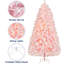 Arbre de Noël artificiel floqué pré-éclairé avec base pliable-797577874