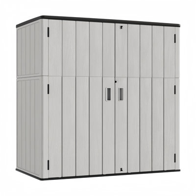 Decksplore 420 Gallons Double-Door Vertical Resin Storage Cabinet with Floor