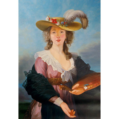 Self Portrait In A Straw Hat | Oil Painting On Canvas