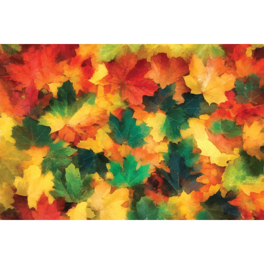 Watercolor Leaves - Wrapped Canvas Painting