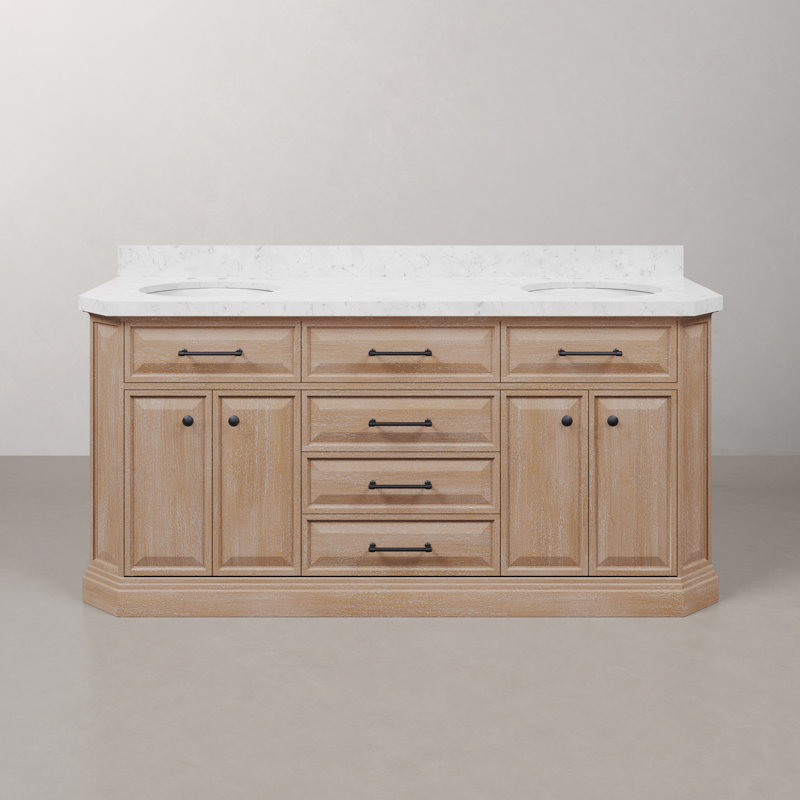 Palace 72'' W Double Vanity, Matte Black, Toffee Latte