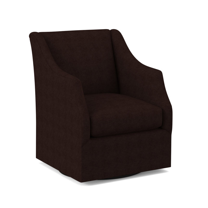 Chaise pivotante Claudette, Mélange de polyester acajou Margaret