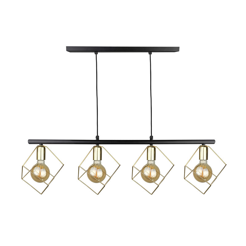 Antaneisha 4 - Light Kitchen Island Pendant, Black/Gold, Gold