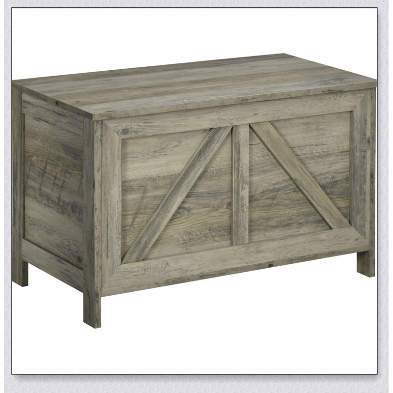 30" Farmhouse Storage Chest, Lift Top Box Organizer with Safety Hinge to Open Up 150° for Bedroom