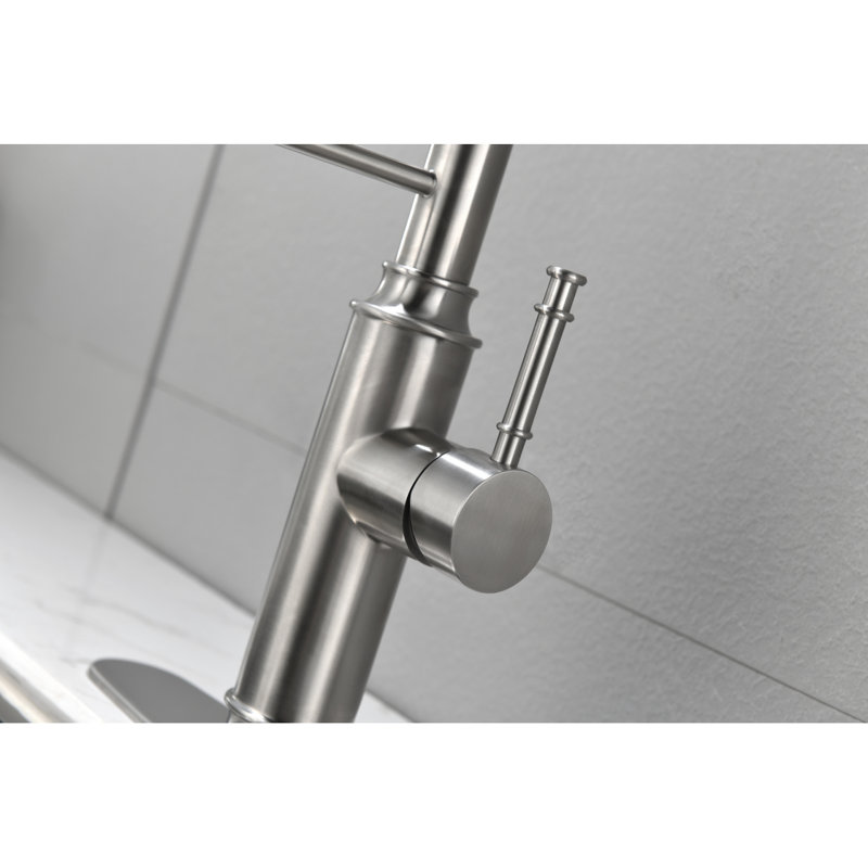 Kitchen Faucets Commercial  Single Handle Single Lever Pull Down Sprayer Spring Kitchen Sink Faucet
