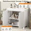Meuble-lavabo de 36 po blanc antique avec lavabo en céramique, espace de rangement spacieux, attrait rustique et sensation de bon fonctionnement avec des compartiments spacieux, style rétro, processus d'assemblage simple