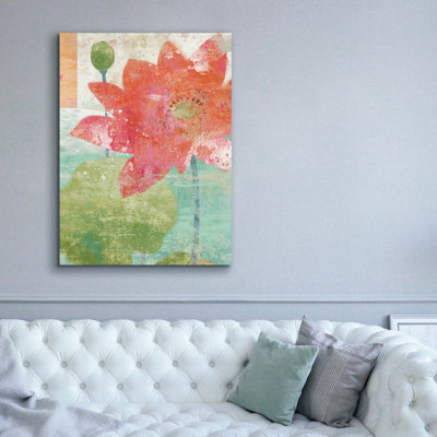 «Lotus n ° 1» par Suzanne Nicoll, art mural sur toile, 26 po x 34 po