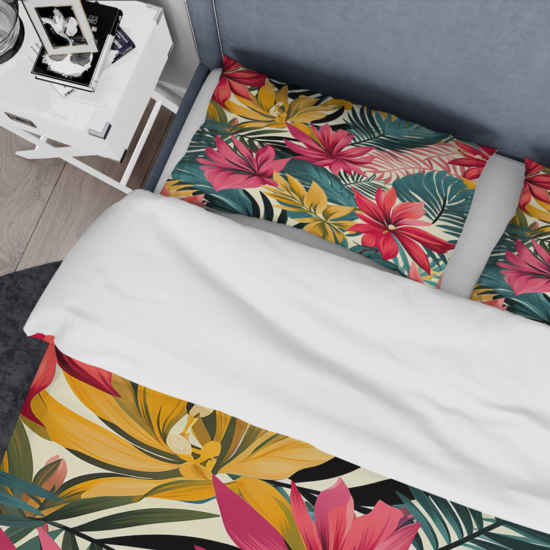 Ensemble de housse de couette Jungle, Housse de couette simple + 1 taie décorative stan