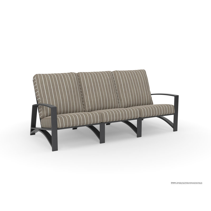 Arc Outdoor 3 - Seat Patio Sofa, Esti Marine, Carbon Black