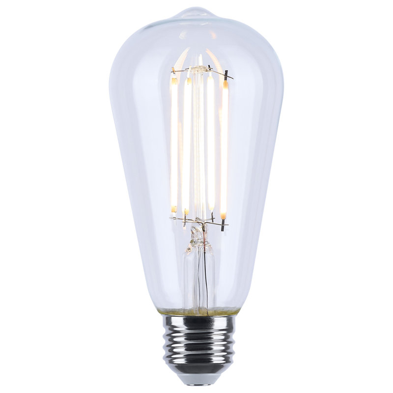 8 Watt LED ST19 3000K-2000K Warm Dimming Medium Base Clear Finish
