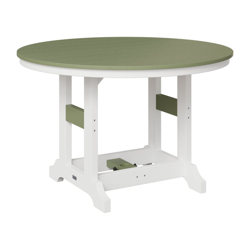 Table de bar ronde Berlin Garden, H 39,5 po x l 48 po x P 48 po, Sauge/blanc